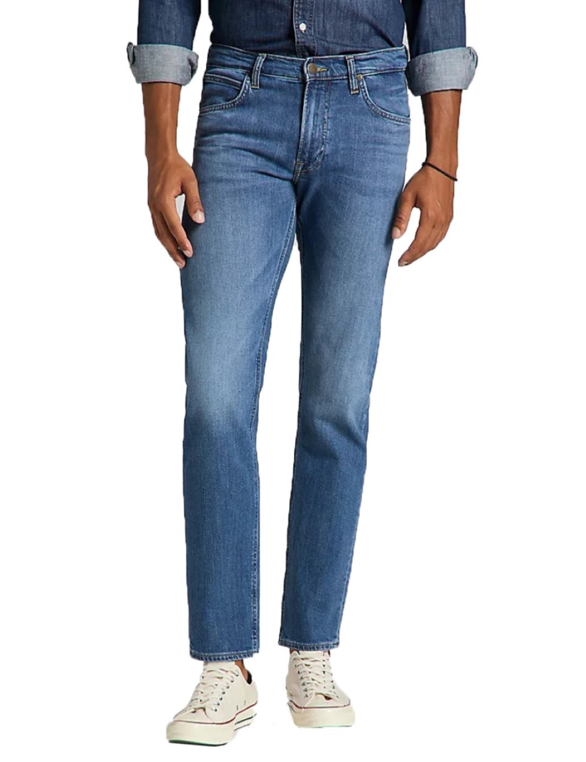 Lee Daren Zip Fly ανδρικό μπλε τζιν ξεβάμματα L707PXGQ φωτογραφία